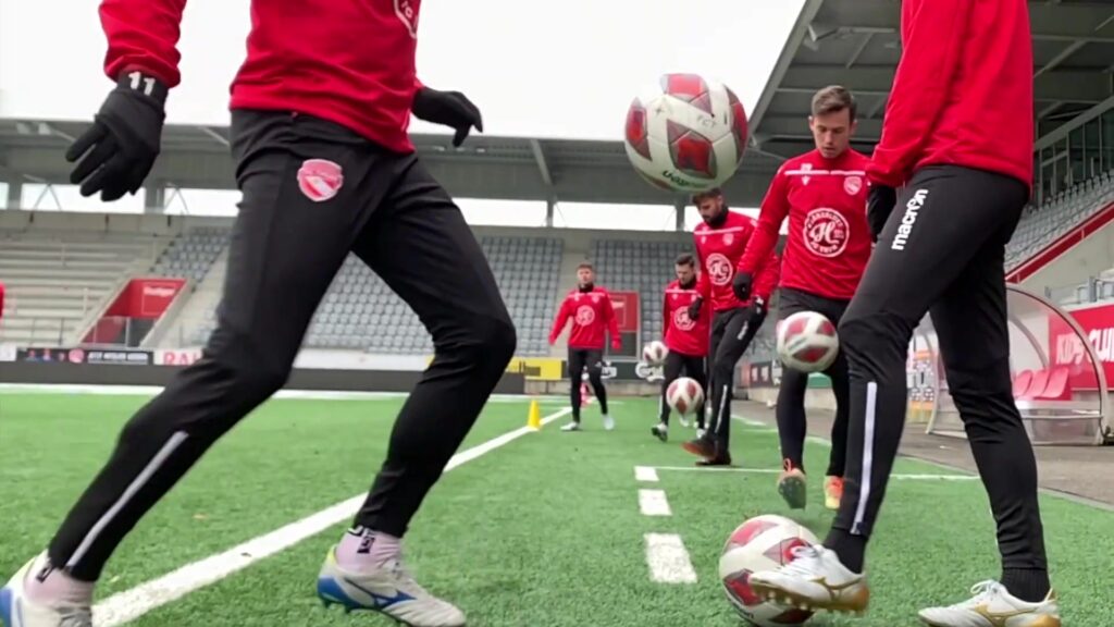 Spelers van FC Thun tijdens een eerdere training; archiefbeeld.