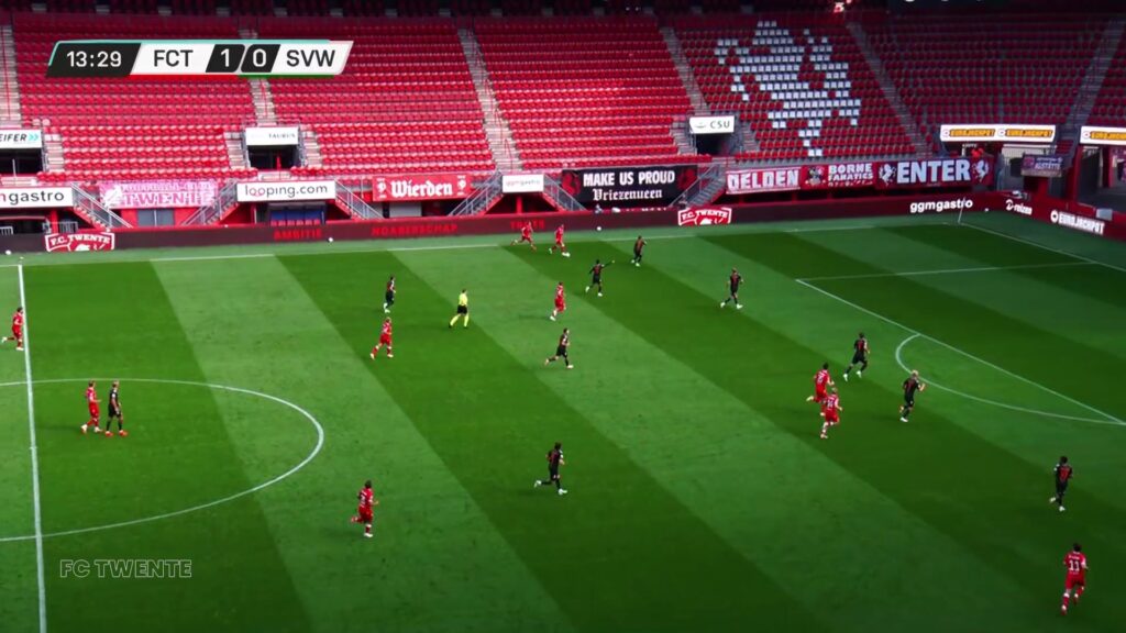 FC Twente tijdens het oefenduel met Werder Bremen