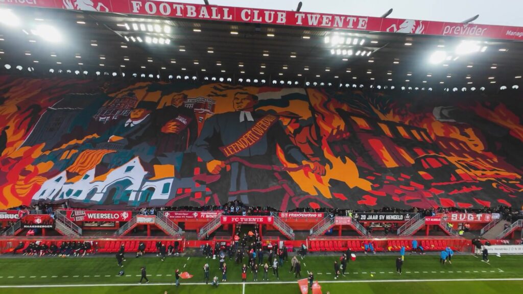 Tribunes van De Grolsch Veste bij een eerdere sfeeractie
