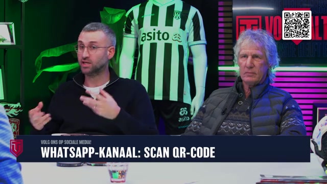 Gesprek in de studio van VoetbalTijd, met Gertjan Verbeek rechts